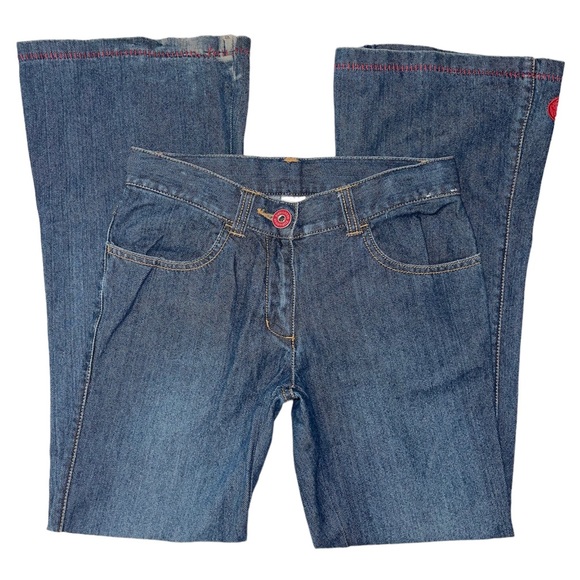 Gymboree Other - Kid’s Gymboree Red Sequin Hearts Dark Blue Flare Jeans ❤️